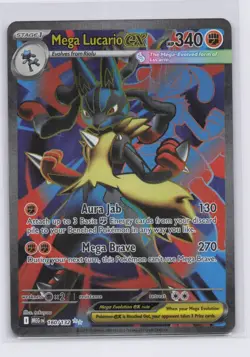 Mega Lucario ex 160/132 Me01: Mega Evolution Holo Pokemon Card NM - Image 1