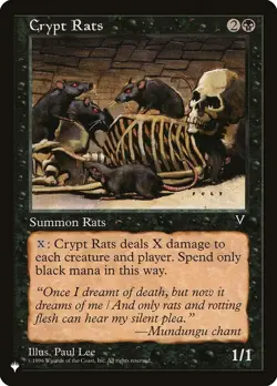 Crypt Rats 1x MtG Mystery Booster List MB1 SP/NM - Image 1