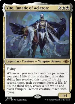 VITO, FANATIC OF ACLAZOTZ mtg NM-M Lost Caverns of Ixalan 1 Mythic - Image 1
