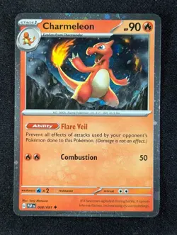 2024 Pokemon CHARMELEON #008/091 Paldean Fates Reverse Holo Uncommon ENG - Image 1