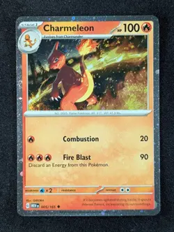2023 Pokemon CHARMELEON #005/165 Scarlet & Violet 151 Reverse Holo Uncommon ENG - Image 1
