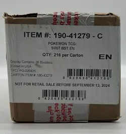 Pokemon TCG English SV07 Stellar Crown Booster Box Case Sealed - Image 1