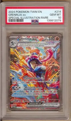 2024 POKEMON GRENINJA EX TWILIGHT SPECIAL ILLUSTRATION #214 PSA 10!! - Image 1