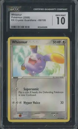 2006 Pokemon EX Crystal Guardians 69/100 Whismur CGC 10 GEM MINT - Image 1