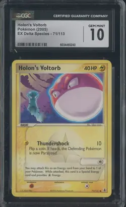 2005 Pokemon EX Delta Species 71/113 Holon's Voltorb CGC 10 GEM MINT - Image 1