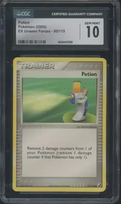 2005 Pokemon Ex Unseen Forces 95/115 Potion CGC 10 GEM MINT - Image 1