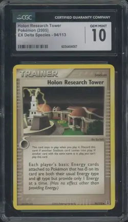 2005 Pokemon EX Delta Species 94/113 Holon Research Tower CGC 10 GEM MINT - Image 1