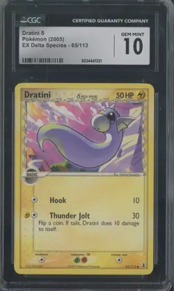 2005 Pokemon EX Delta Species 65/113 Dratini CGC 10 GEM MINT - Image 1