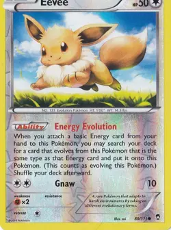 EEVEE 80/111 REVERSE HOLO POKEMON XY FURIOUS FISTS - Image 1