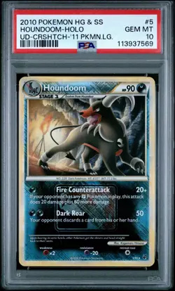 Houndoom Crosshatch Holo 5/90 League Promo PSA 10 Gem Mint Pokemon Card - Image 1