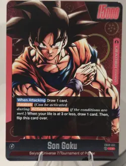 CUSTOM FB02-001 Son Goku Custom Leader Card - Dragon Ball Fusion World TCG - Image 1