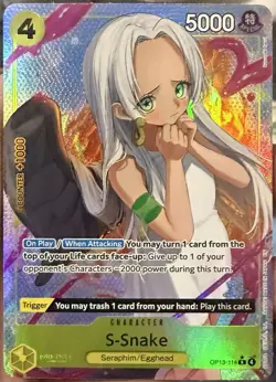S-Snake OP13-114 R Carrying On His Will One Piece Card Game NEW!! Pack To Sleeve - Image 1