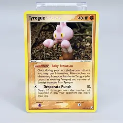 Tyrogue 33/115 EX Unseen Forces Non Holo Pokemon Card 2005 Vintage Small Crease - Image 1