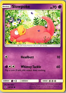 Slowpoke 48/145 Common SM - Guardians Rising LP Pokemon Card - Image 1