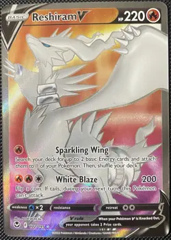 Reshiram V (Full Art) 172/195 Swsh12: Silver Tempest Holo - Pokemon Card - Image 1