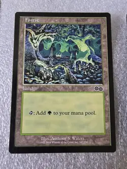 Old School Vintage Magic The Gathering MTG Urza's Saga Land Set Forest - Image 4