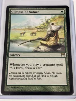 MTG Glimpse of Nature - Champions of Kamigawa #210 Rare - Image 1