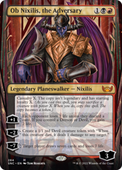 1x Ob Nixilis, the Adversary - Foil - Borderless Light Play MTG Magic - Kid Icar - Image 1