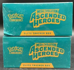 Lot (2) Pokemon TCG Mega Evolution Ascended Heroes Elite Trainer Box Sealed ETB - Image 5