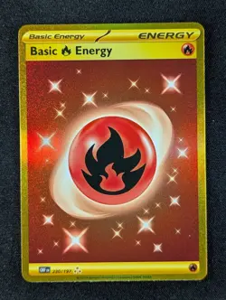 2023 Pokemon BASIC FIRE ENERGY #230/197 Obsidian Flames Hyper Rare English - Image 1