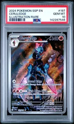 PSA 10 Ceruledge 197/191 Pokemon Surging Sparks Illustration Rare - Image 1