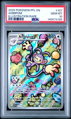 PSA 10 AMBIPOM #107 ILLUSTRATION RARE POKEMON PHANTASMAL FLAMES Devil Fruit OP - Image 1
