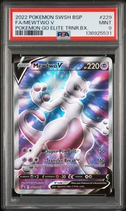 136925531 Mewtwo V 2019 Pokemon Sword & Shield Go ETB Promo #SWSH229 PSA 9 - Image 1