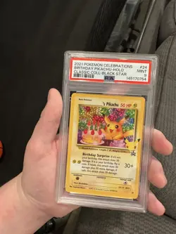 Birthday Pikachu Holo 24 Celebrations Classic Collection Pokemon PSA 9 * - Image 5