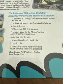 Pokemon TCG Ascended Heroes ETB Elite Trainer Box Mega Evolution Sealed New - Image 3