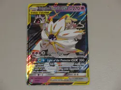 2019 Pokemon Cosmic Eclipse RARE Tag Team #75 Solgaleo & Lunala GX HOLO URR - Image 1