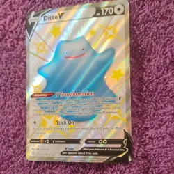 Pokemon Ditto V SV118/SV122 Shining Fates Shiny Holo Rare Full Art 170 HP - Image 2