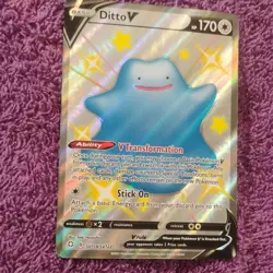 Pokemon Ditto V SV118/SV122 Shining Fates Shiny Holo Rare Full Art 170 HP - Image 3