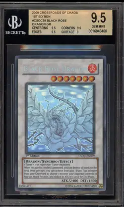 Yu-Gi-Oh! Black Rose Dragon Crossroads 1st Ed Ghost Rare CSOC-EN039 BGS 9.5 - Image 1