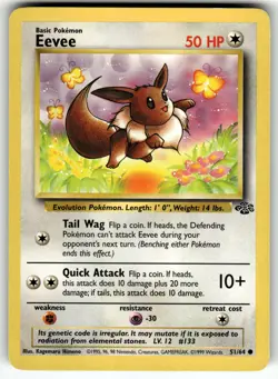 Eevee 51/64 Jungle LP Pokemon Card TCG - Image 1