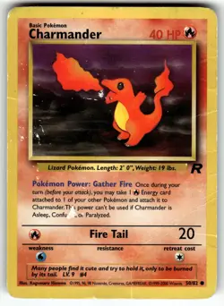 Charmander 50/82 Team Rocket HP Pokemon Card TCG - Image 1