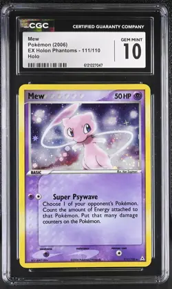 CGC 10 GEM MINT Mew 2006 EX Holon Phantoms 111/110 Holo Pokemon Card - Image 1