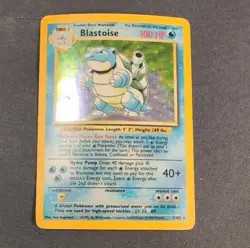 Pokemon Blastoise Base Set Holo Rare English Pokemon TCG Card #2/102 100 HP 1999 - Image 1
