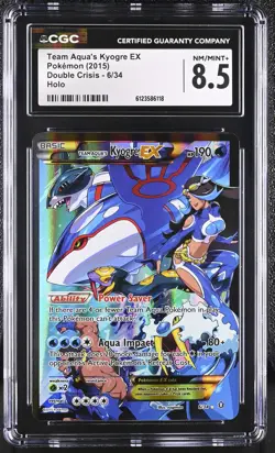 CGC 8.5 Team Aqua's Kyogre EX 2015 Double Crisis 6/34 Holo Pokemon Card - Image 1