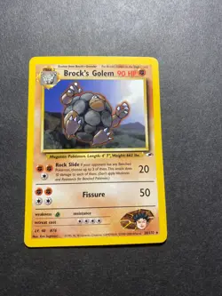 Brock's Golem 020/132 Gym Heroes Pokemon TCG Card RARE - Image 1