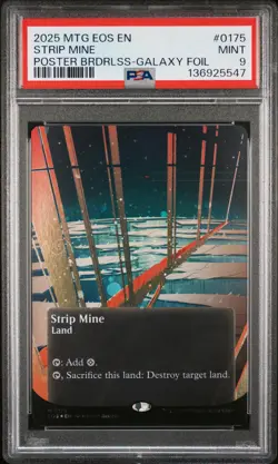 136925547 Strip Mine 2025 MTG Edge of Eternities #0175 Galaxy Foil PSA 9 - Image 1