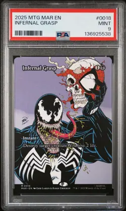 5538 Infernal Grasp 2025 MTG Marvel Universe Eternal-Legal #0018 Rare PSA 9 - Image 1
