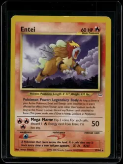 Pokemon TCG Entei 17/64 Neo Revelation Rare LP - Image 1