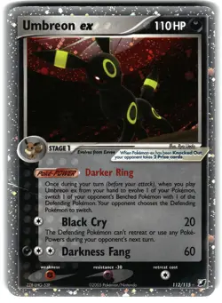 Umbreon ex HOLO MP RARE Crease 112/115 Pokemon Unseen Forces - Image 1