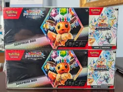 (LOT OF 2) Pokemon Prismatic Evolutions Sam’s Club Surprise Box + Booster Bundle - Image 1