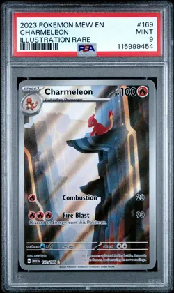 2023 POKEMON MEW EN-151 ILLUSTRATION RARE #169 CHARMELEON PSA 9 - Image 1