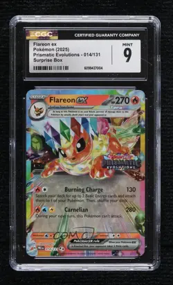 Flareon ex (Surprise Box Promo) Pokemon Prismatic Evolutions PRE CGC 9 Mint - Image 1