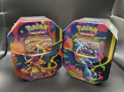Pokemon TCG Mega Charizard X & Y EX Tins New And Sealed - Set of 2 - Image 1