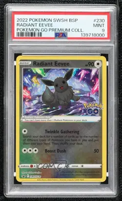 Radiant Eevee Pokemon Sword & Shield Black Star Promo PSA 9 MINT - Image 1