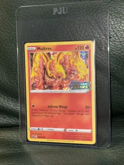 2022 Pokemon Brilliant Stars Moltres Pre-Release Promo Holo SWSH185 NM-MT - Image 1