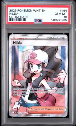 2025 POKEMON WHT EN-WHITE FLARE ULTRA RARE #164 HILDA PSA 10 - Image 1